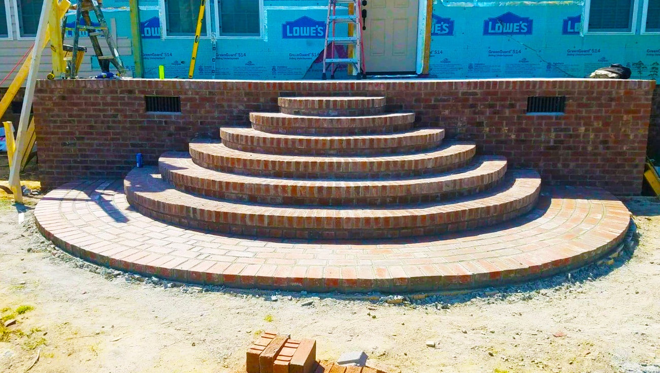 custom brick porch and stairs by pacheco custom masonry and concrete in north carolina