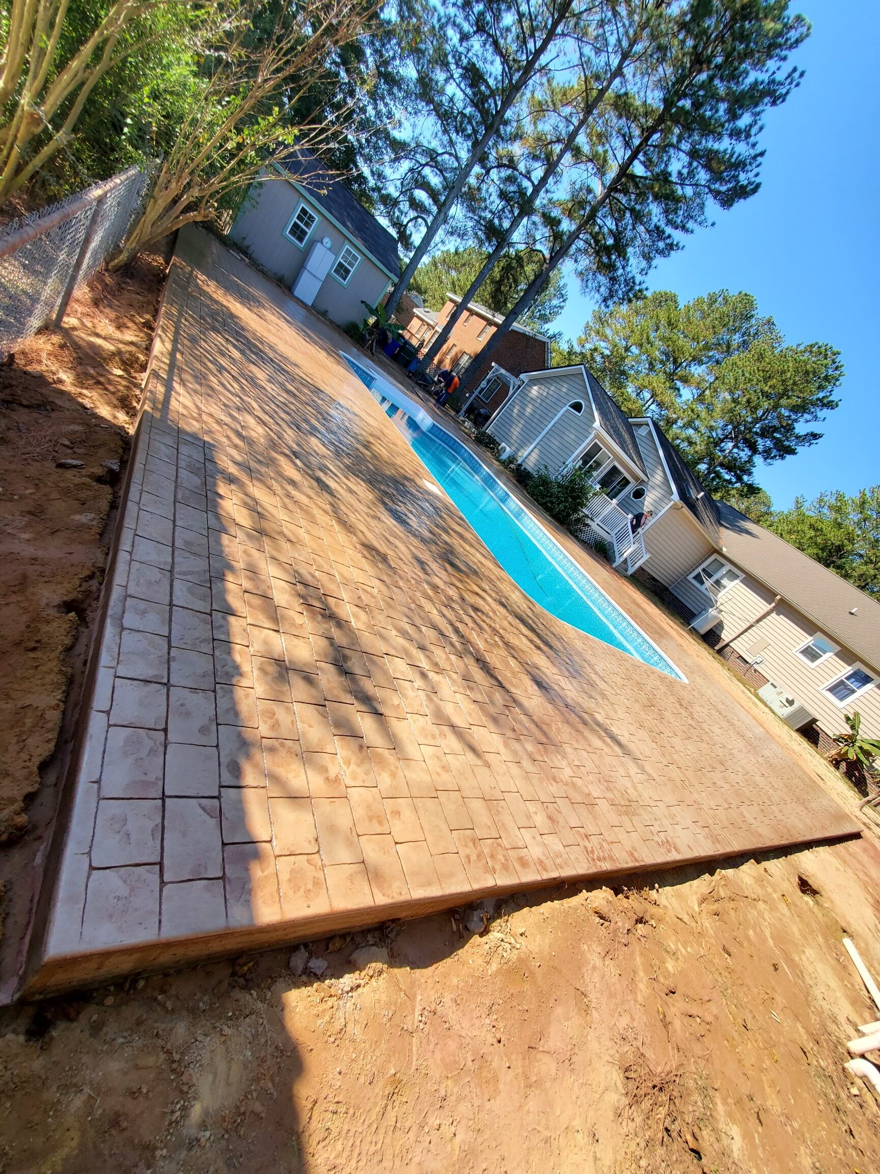 stamped concrete pool deck by pacheco custom masonry and concrete