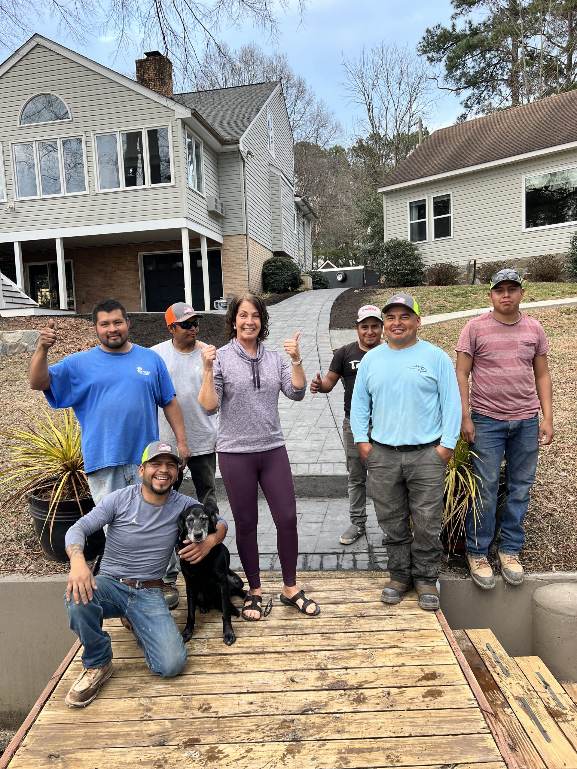 custom stamped concrete sidewalk in north carolina