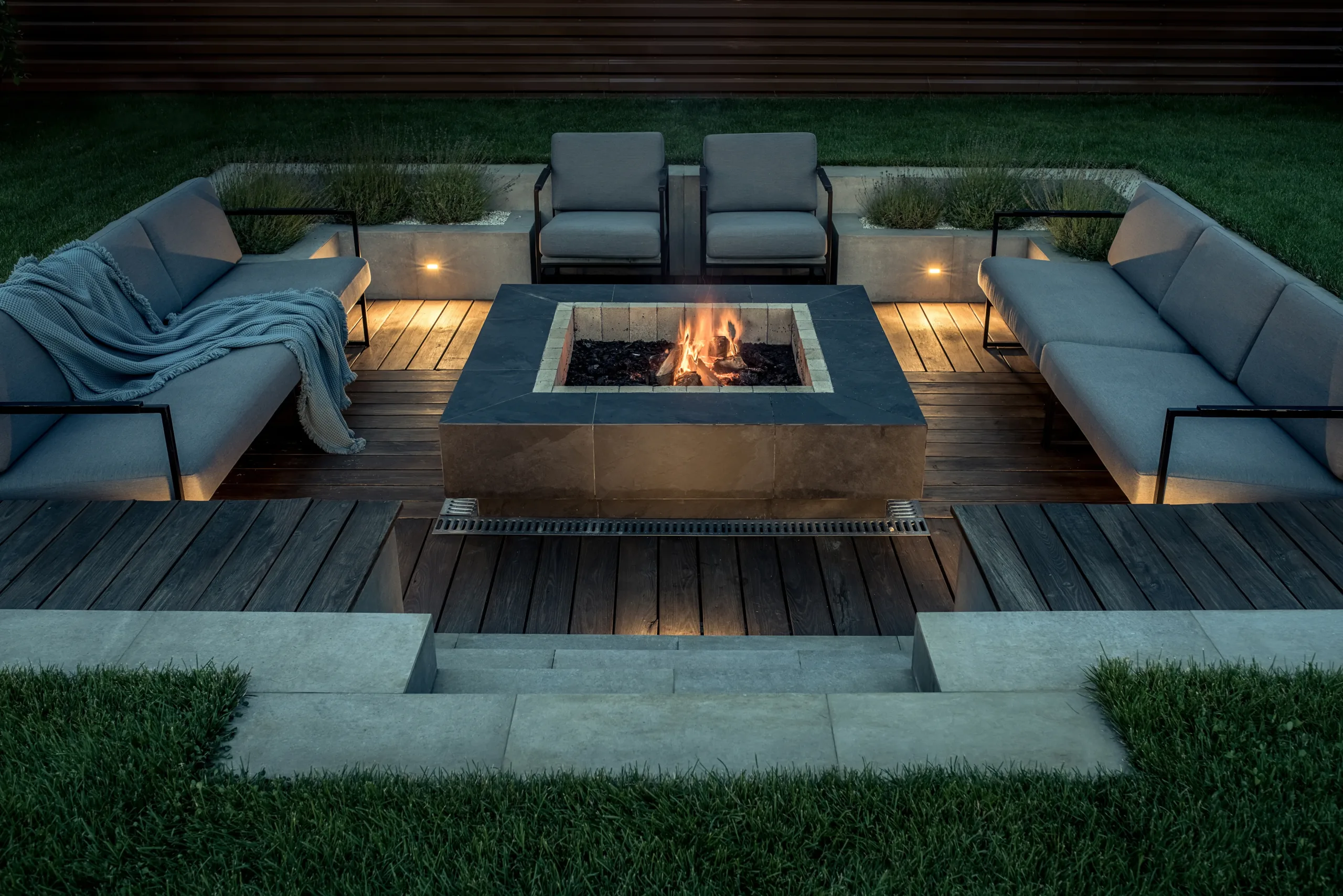 elegant outdoor fire pit with modern design